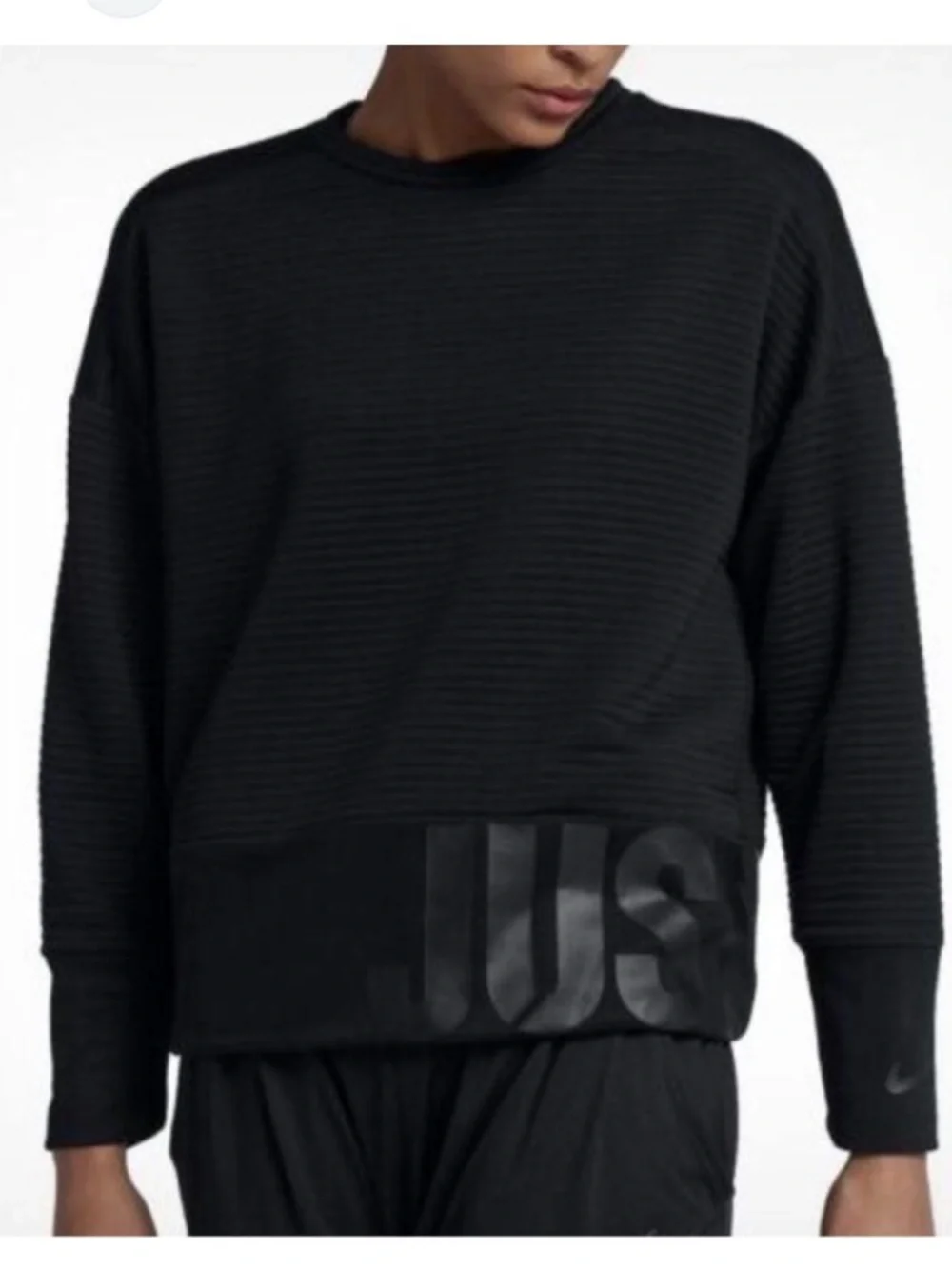 Nike Black Crewneck Sweatshirt with Subtle Logo Band